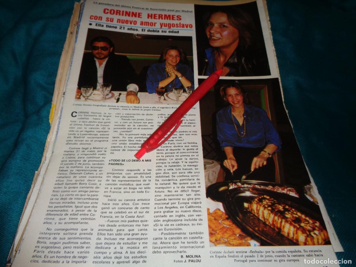 Coleccionismo de Revistas y Peri&oacute;dicos: RECORTE : CORINNE HERMES, GANADORA DEL FESTIVAL DE EUROVISION. SEMANA, JUNIO 1983(#)