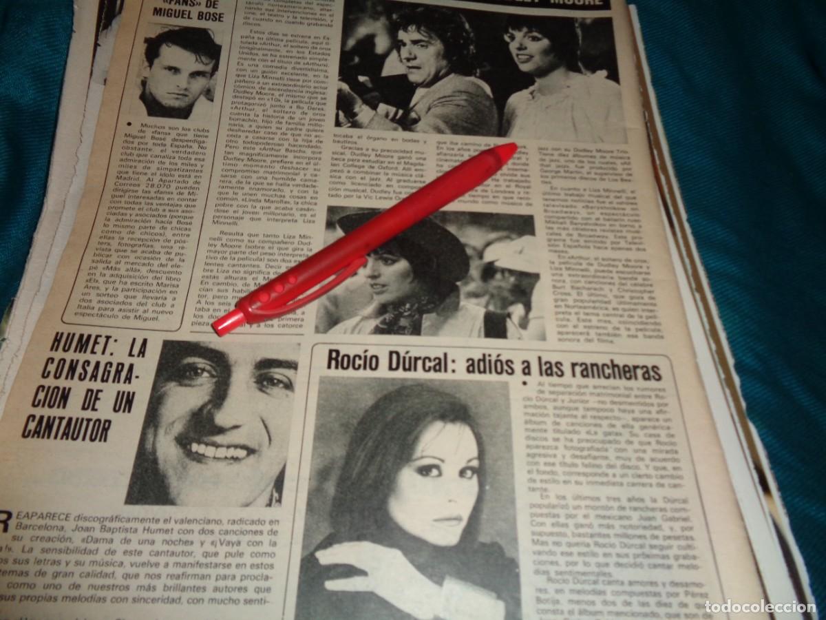 Coleccionismo de Revistas y Peri&oacute;dicos: RECORTE : MIGUEL BOSE. ROCIO DURCAL. LIZA MINNELLI. SEMANA, DCMBRE 1981(#)