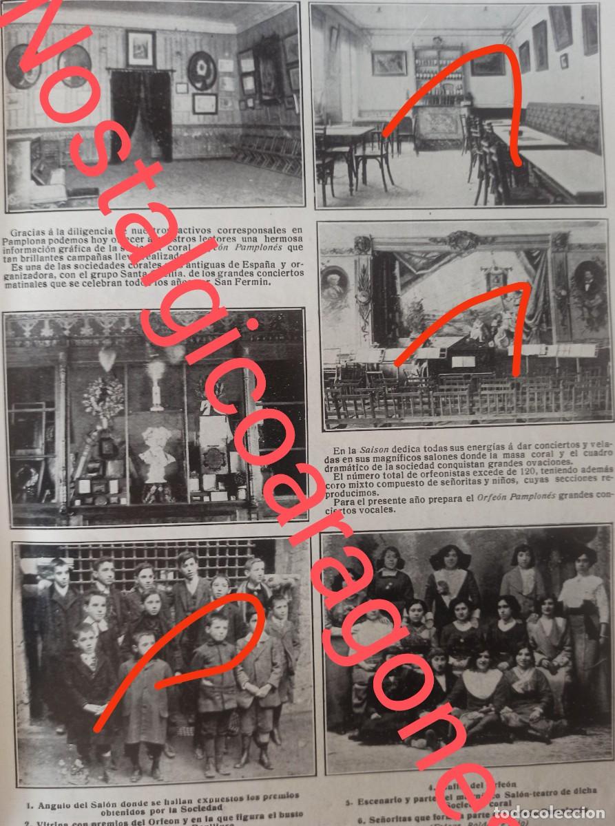 Coleccionismo de revistas y peri&oacute;dicos: Pamplona Orfe&oacute;n Pamplon&eacute;s instalaciones y cantores foto revista principio siglo XX 191K