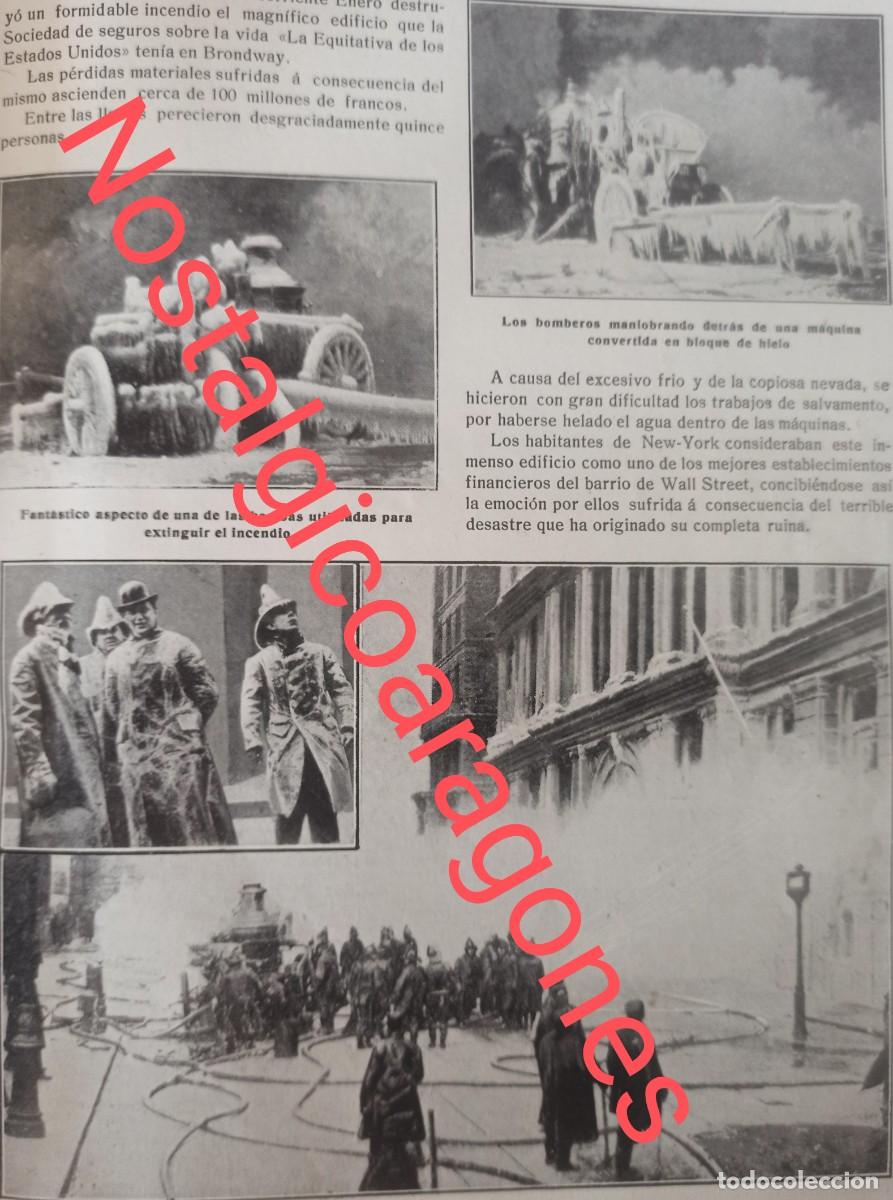 Collection Magazines and Newspapers: Incendio edificio Seguros Equitativa New York helado bomberos foto revista principio siglo XX 191K