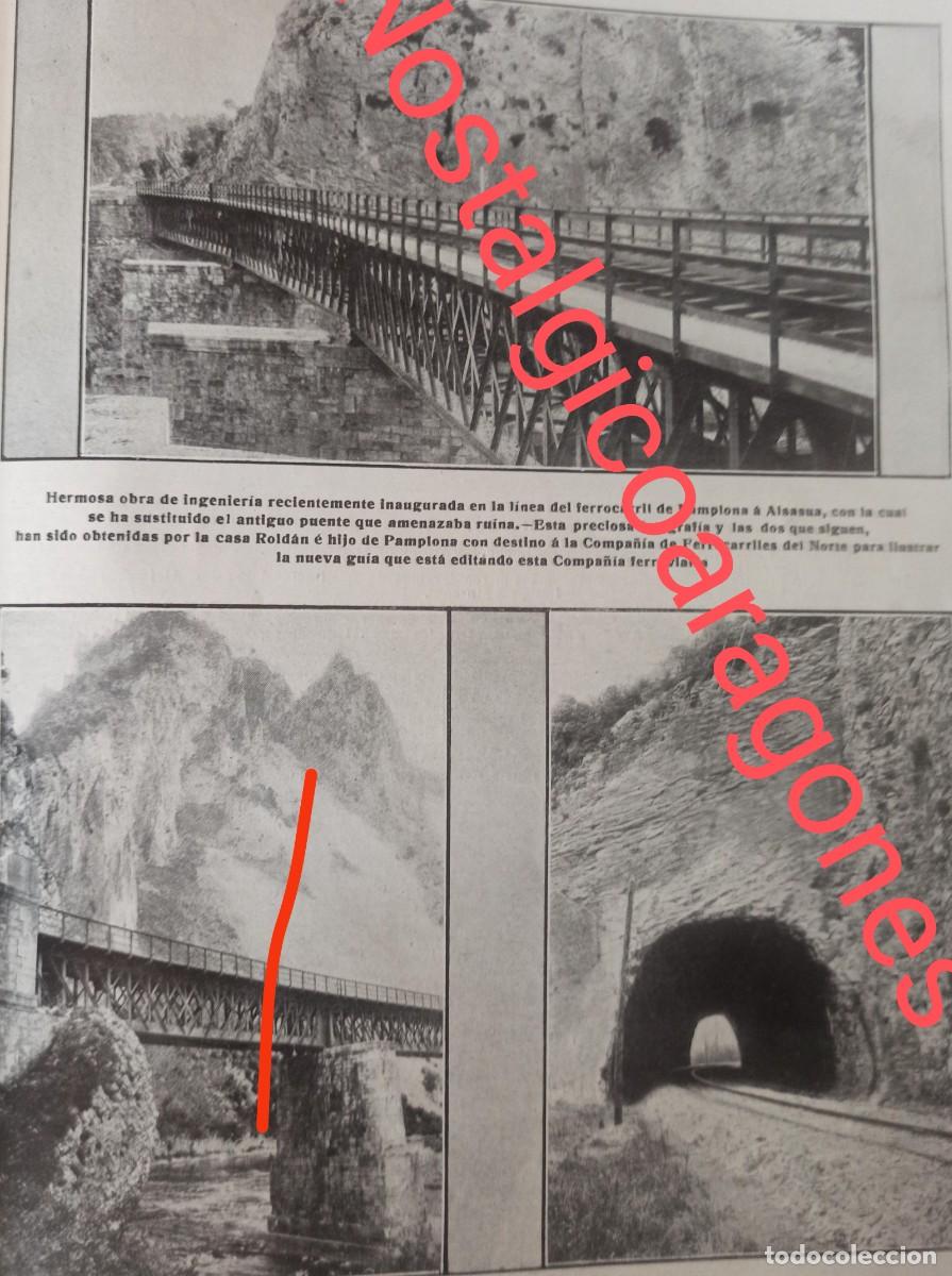 Collectionnisme de Revues et Journaux: Puente Osquia reci&eacute;n inaugurado Pamplona Alsasua foto revista principio siglo XX 191K