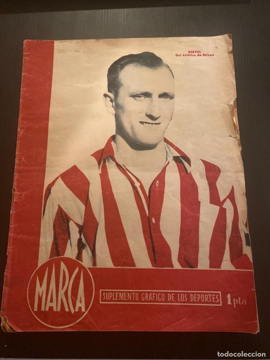 Coleccionismo de revistas y peri&oacute;dicos: Revista Deportes futbol Matca 1945 Bertol Atl&eacute;tico de Bilbao Repor Jos&eacute; Arias esqu&iacute; Berta Sa de Rey
