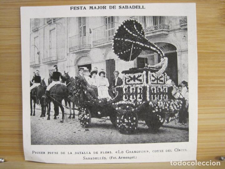 Colecionismo de Revistas e Jornais: FESTA MAJOR DE SABADELL-BATALLA DE FLORS LO GRAMOFON-RECORTE REVISTA ANTIGUA-VER FOTOS-(K-9216)
