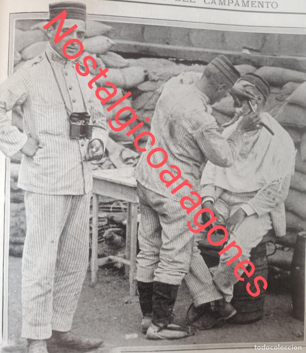 Sammeln von Zeitschriften und Zeitungen: Campamento guerra Marruecos peluquer&iacute;a militar foto revista principio siglo XX 191K