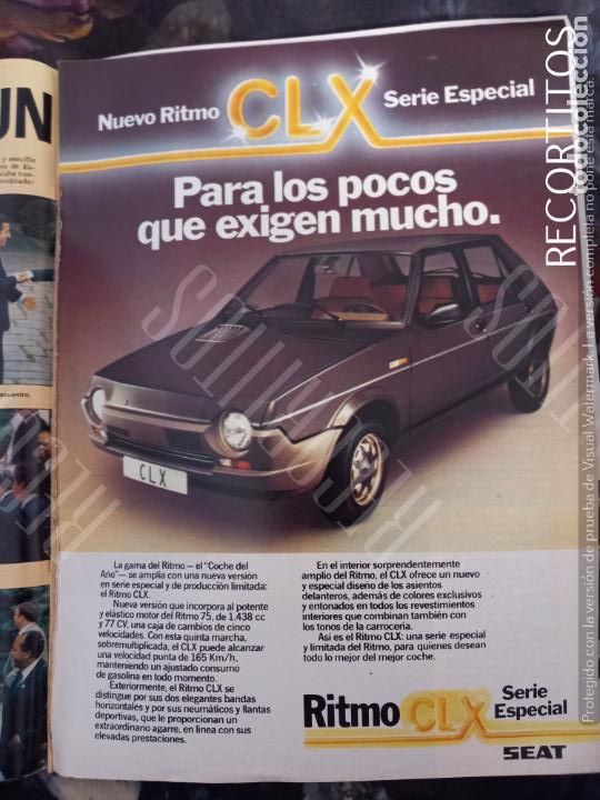 Coleccionismo de revistas y peri&oacute;dicos: SEAT RITMO CLX ANUNCIO PUBLICIDAD