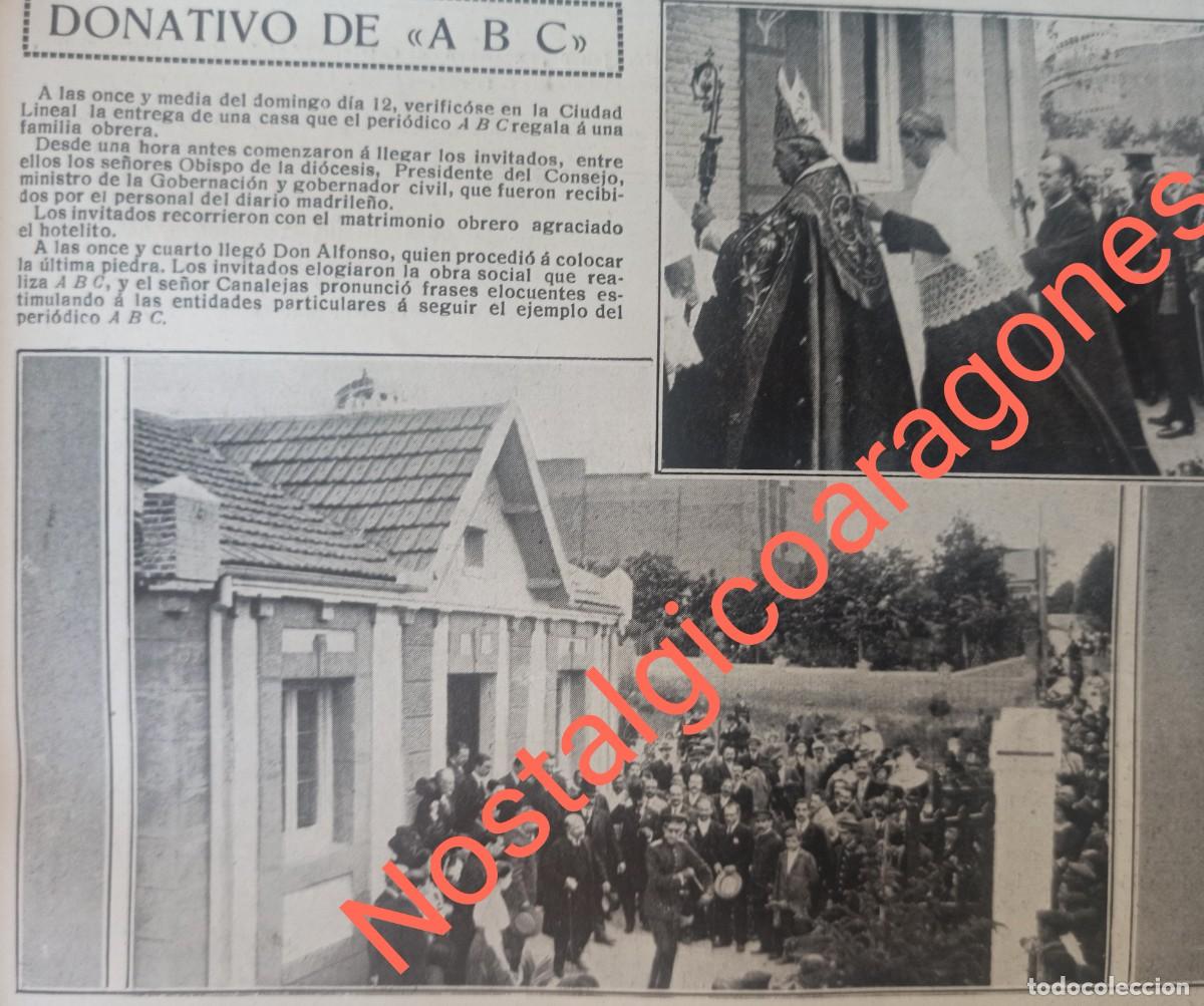 Coleccionismo de Revistas y Peri&oacute;dicos: Periodico ABC regala casa a obrero, Don Alfonso, Canalejas..foto revista princ siglo XX 191K