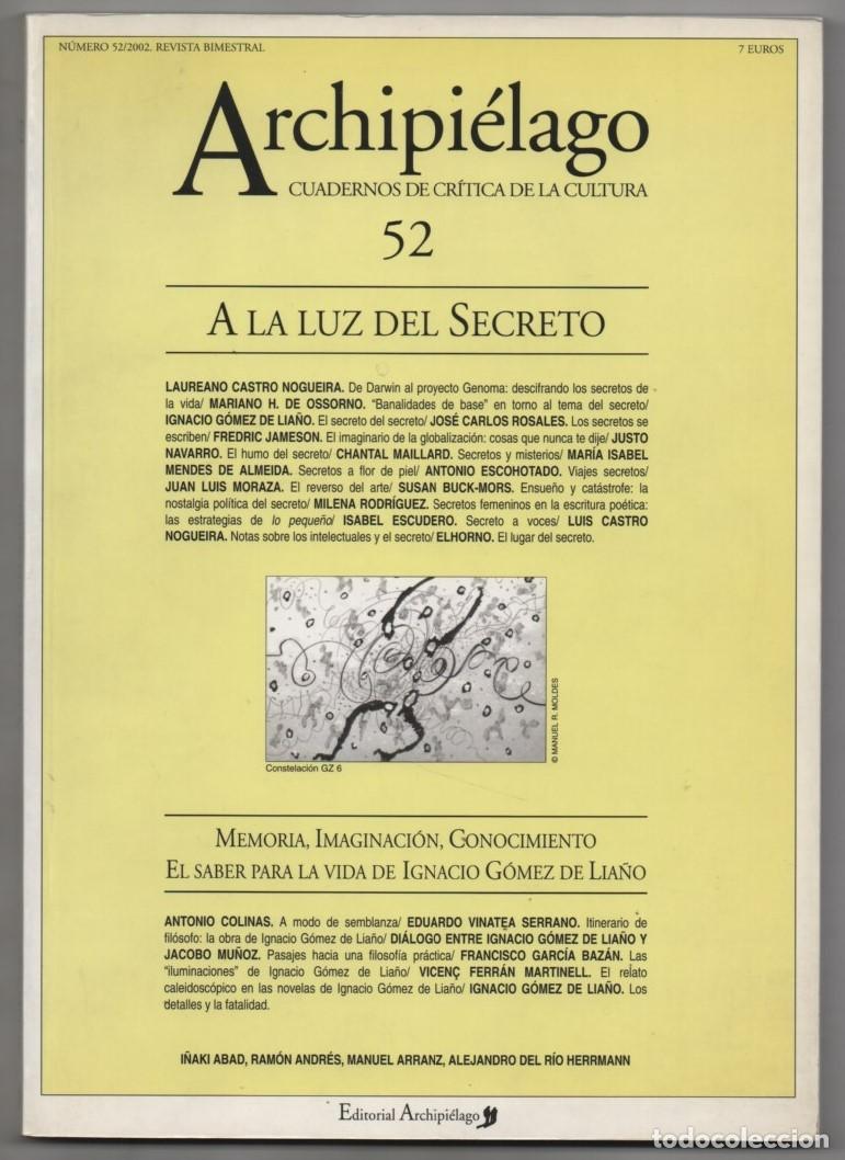 Coleccionismo de revistas y peri&oacute;dicos: Archipi&eacute;lago n&ordm; 52. Cuadernos de cr&iacute;tica de la cultura. A la luz del secreto