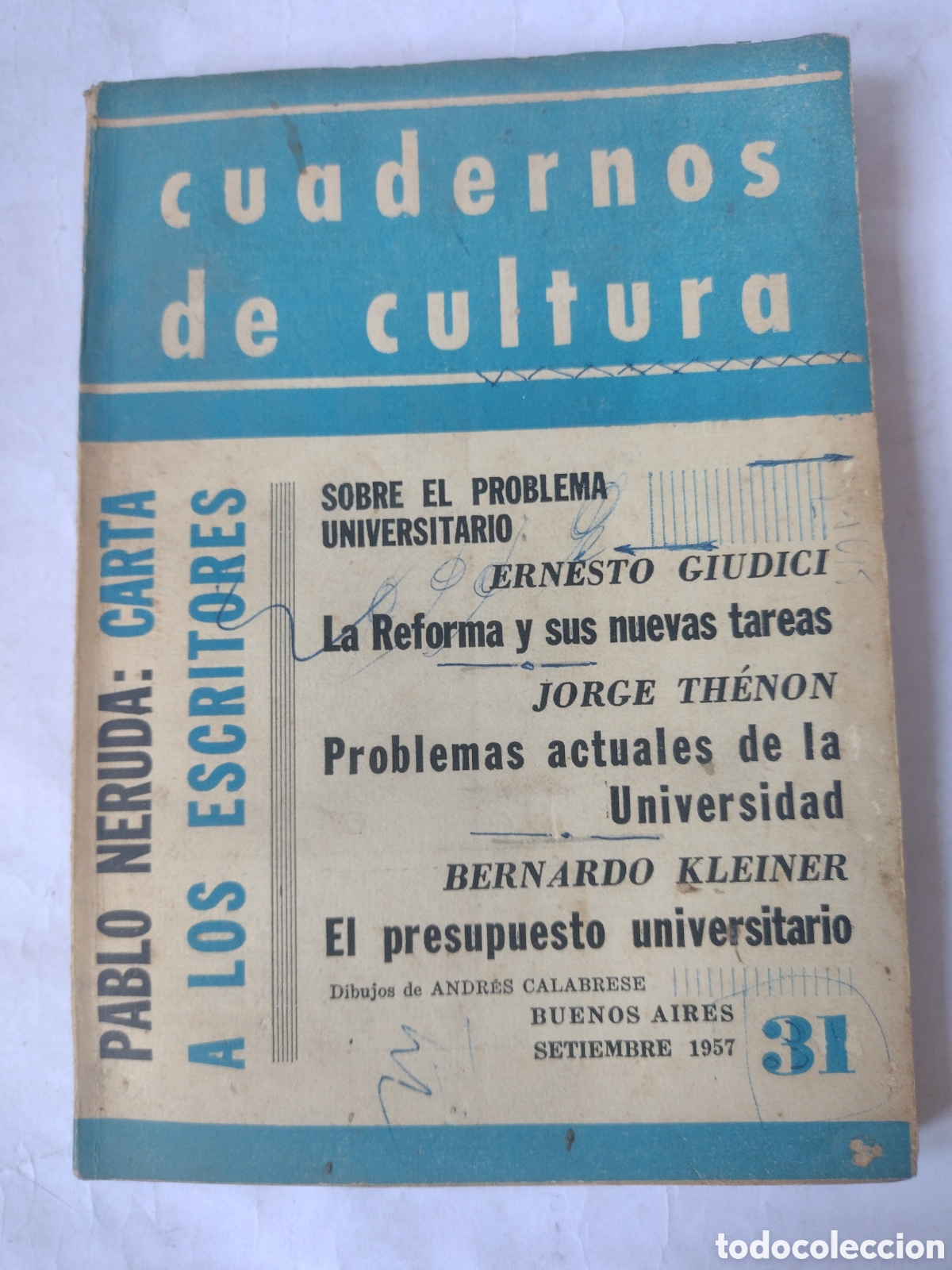Collection Magazines and Newspapers: Cuadernos de Cultura 31. Neruda. Carta a los escritores. 1957