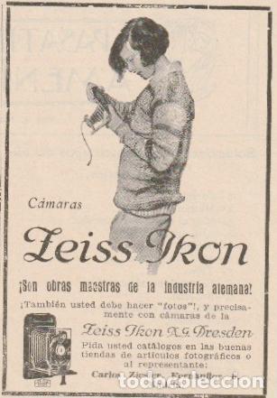 Coleccionismo de revistas y peri&oacute;dicos: * FOTOGRAF&Iacute;A * Publicidad c&aacute;maras ZEISS IKON - 1929