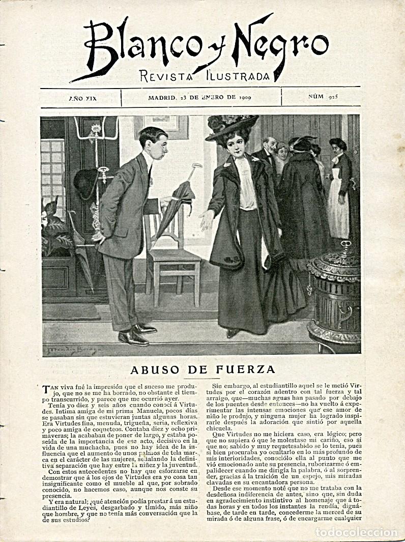 Coleccionismo de revistas y peri&oacute;dicos: Revista Blanco y Negro. Madrid 23 de enero de 1909. N&uacute;mero 925