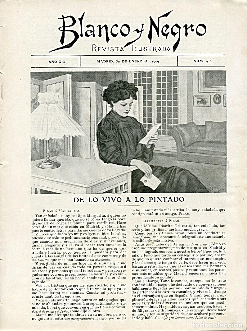 Coleccionismo de revistas y peri&oacute;dicos: Revista Blanco y Negro. Madrid 30 de enero de 1909. N&uacute;mero 926