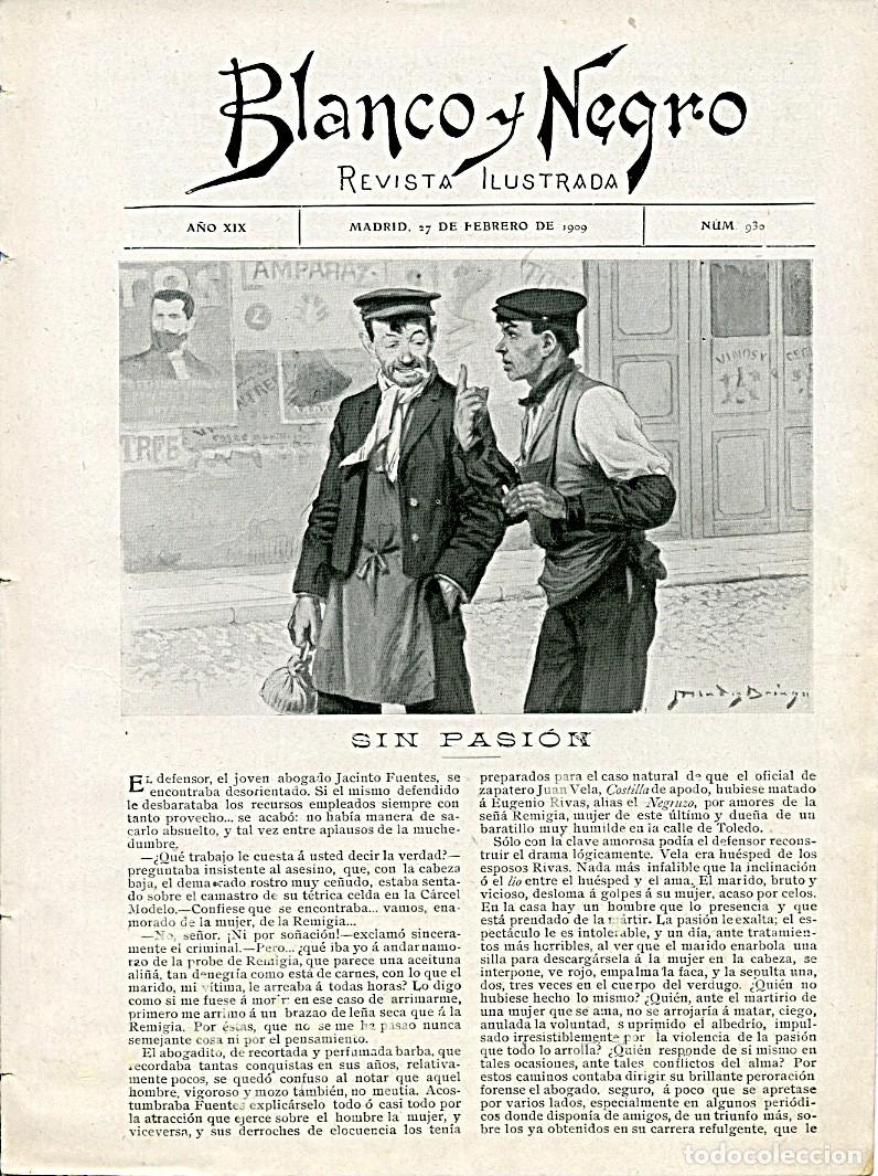 Coleccionismo de revistas y peri&oacute;dicos: Revista Blanco y Negro. Madrid 27 de febrero de 1909. N&uacute;mero 930