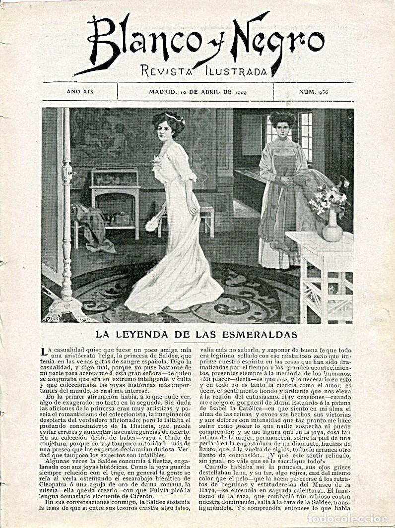 Coleccionismo de Revistas y Peri&oacute;dicos: Revista Blanco y Negro. Madrid 10 de abril de 1909. N&uacute;mero 936