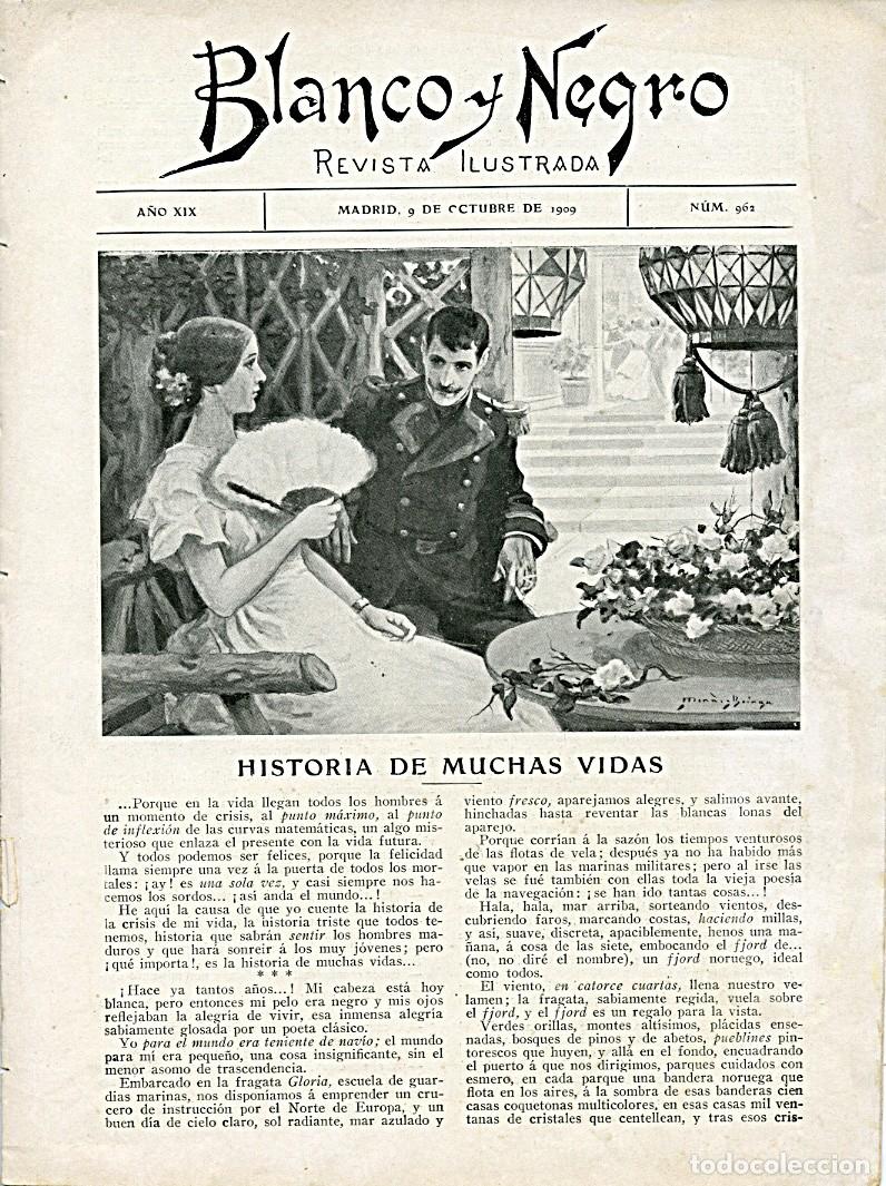 Coleccionismo de Revistas y Peri&oacute;dicos: Revista Blanco y Negro. Madrid 9 de octubre de 1909. N&uacute;mero 962