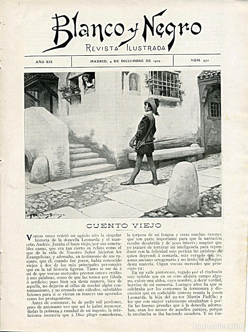 Coleccionismo de Revistas y Peri&oacute;dicos: Revista Blanco y Negro. Madrid 4 de diciembre de 1909. N&uacute;mero 970