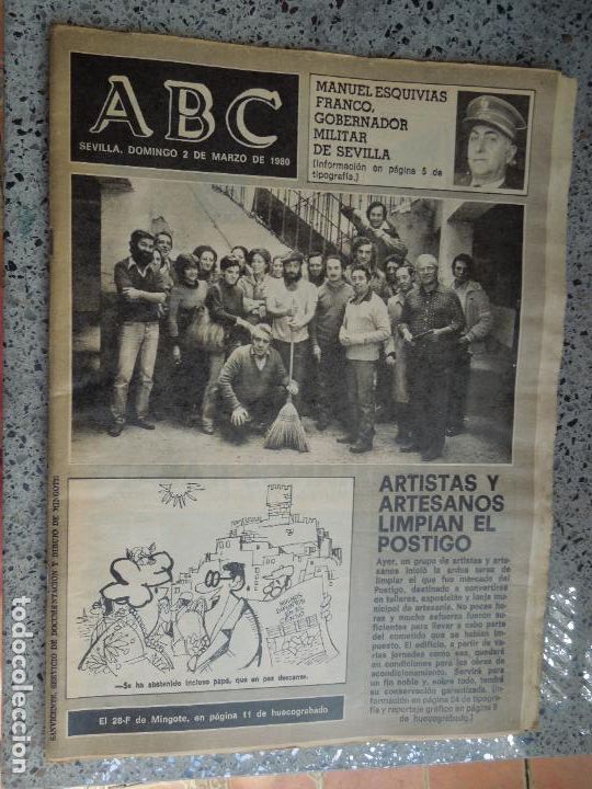 Coleccionismo de Revistas y Peri&oacute;dicos: ABC SEVILLA 2 MARZO DE 1980- MANUEL ESQUIVIAS FRANCO GOBERNANDOR MILITAR DE SEVILLA