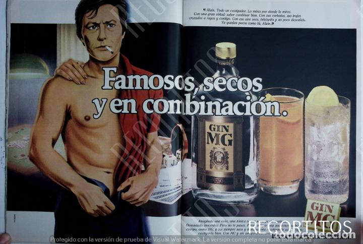 Coleccionismo de Revistas y Peri&oacute;dicos: FAMOSOS EN LA PUBLICIDAD ALAIN DELON ANUNCIO GINEBRA MG GIN