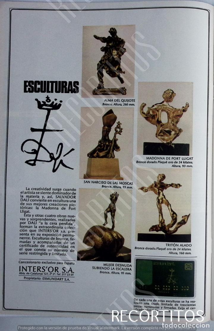 Coleccionismo de revistas y peri&oacute;dicos: ESCULTURAS SALVADOR DALI ANUNCIO PUBLICIDAD