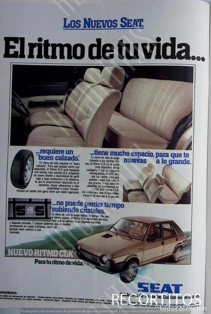 Coleccionismo de revistas y peri&oacute;dicos: SEAT RITMO CLX ANUNCIO PUBLICIDAD
