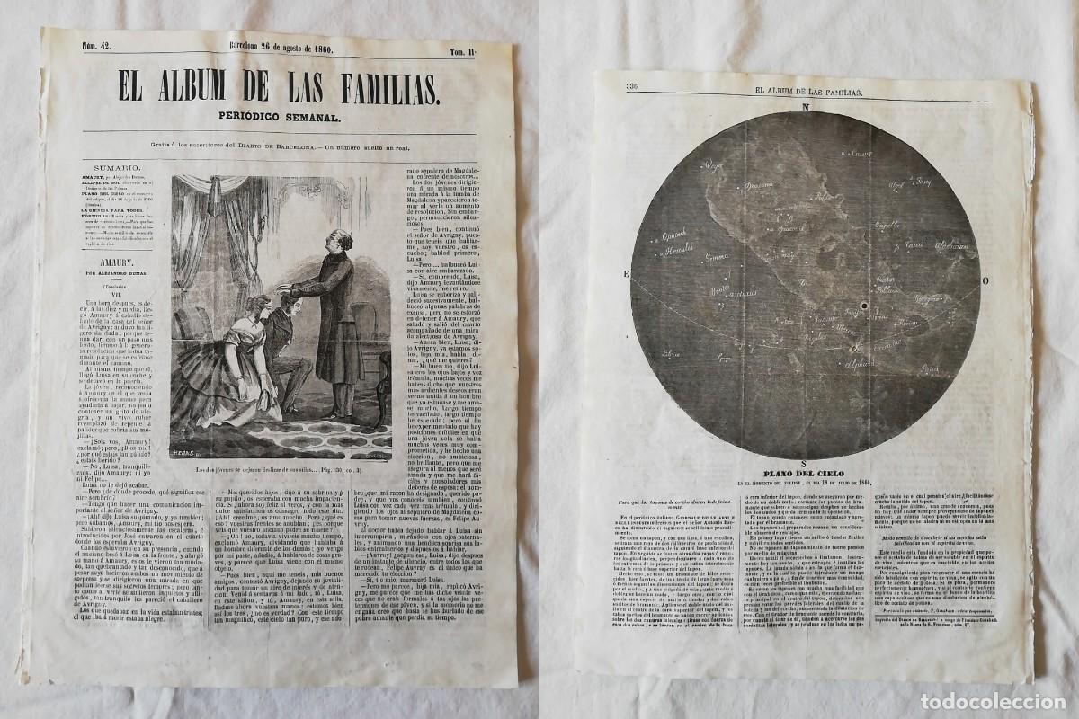Coleccionismo de revistas y peri&oacute;dicos: ANTIGUO PERI&Oacute;DICO / OLD NEWSPAPER : EL ALBUM DE LAS FAMILIAS 1860 Tomo II. N&ordm;42