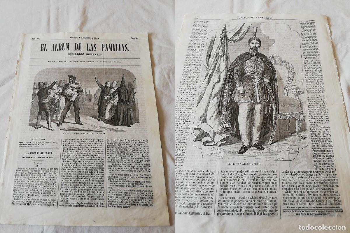 Coleccionismo de revistas y peri&oacute;dicos: ANTIGUO PERI&Oacute;DICO / OLD NEWSPAPER : EL ALBUM DE LAS FAMILIAS 1860 Tomo II. N&ordm;44