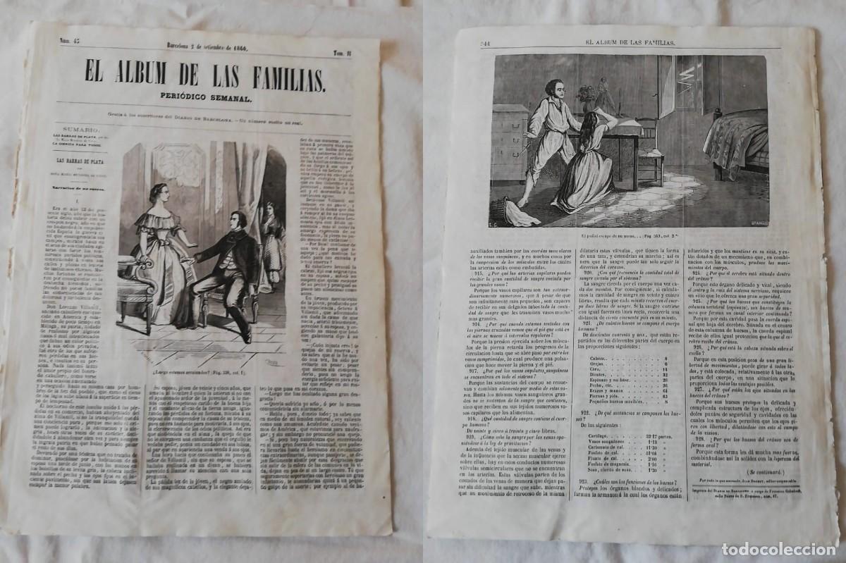 Coleccionismo de revistas y peri&oacute;dicos: ANTIGUO PERI&Oacute;DICO / OLD NEWSPAPER : EL ALBUM DE LAS FAMILIAS 1860 Tomo II. N&ordm;43