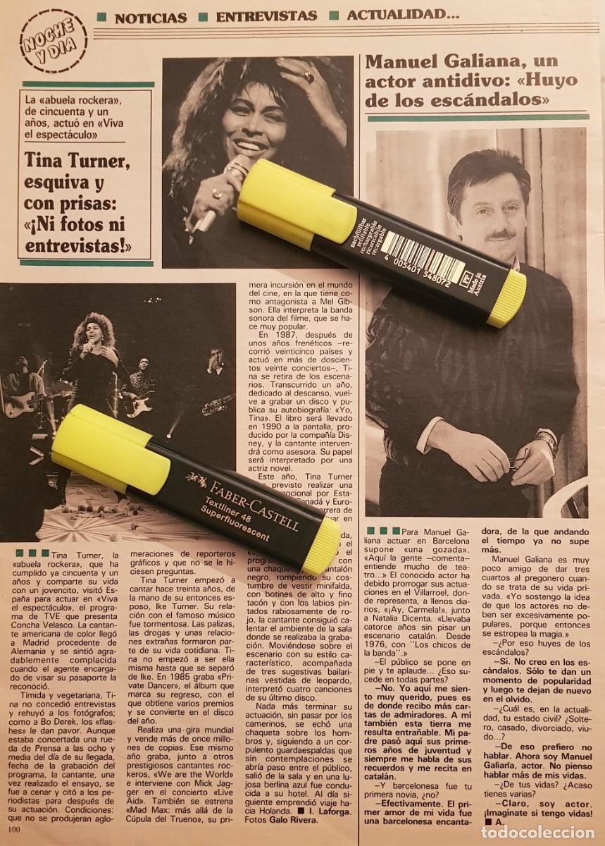 Coleccionismo de revistas y peri&oacute;dicos: Reportaje Tina Turner / Cristina Higueras / Jes&uacute;s Gil 14/02/90.