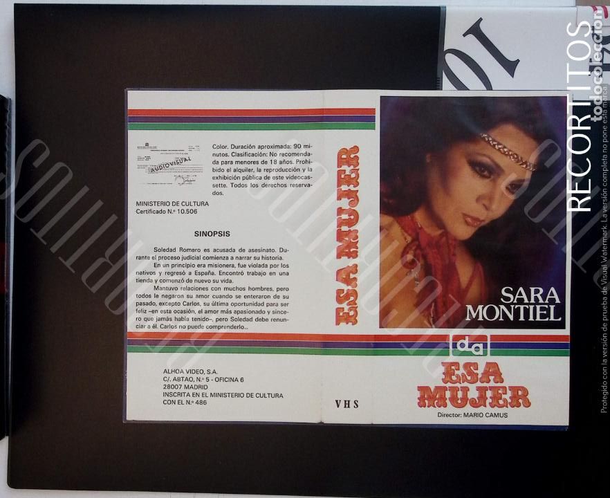 Coleccionismo de Revistas y Peri&oacute;dicos: sara montiel esa mujer VHS '' SOLO CARATULA '' DE VIDEO CLUB SOLO CARATULA