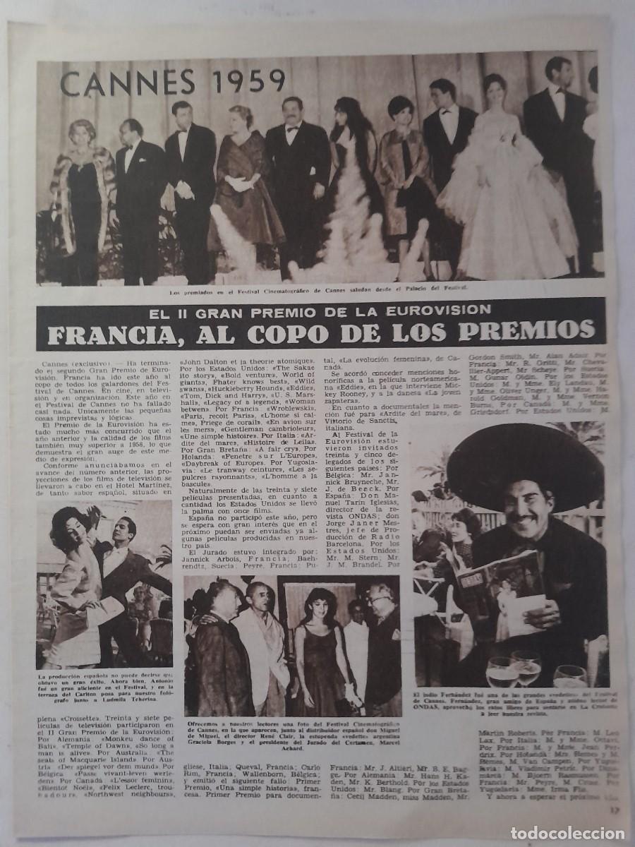 Coleccionismo de Revistas y Peri&oacute;dicos: REPORTAJE II FESTIVAL DE EUROVISI&Oacute;N 1959
