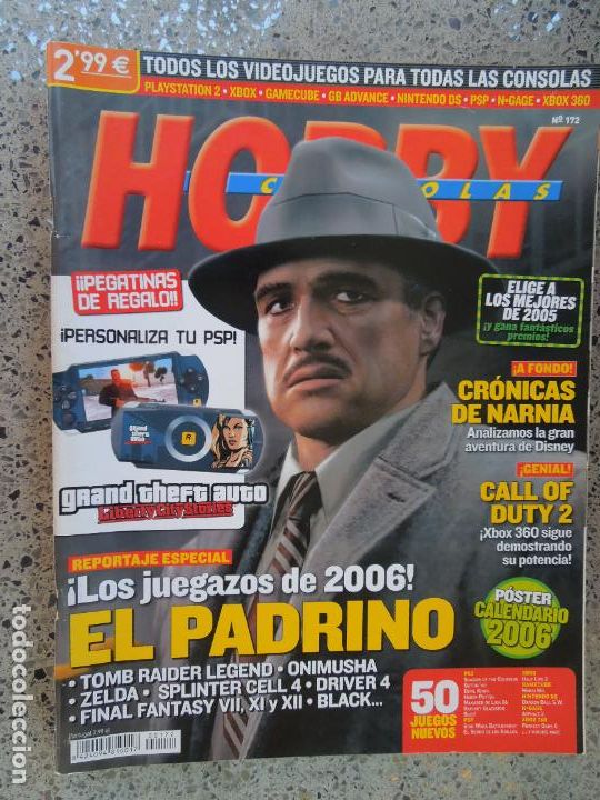 Coleccionismo de Revistas y Peri&oacute;dicos: HOBBY CONSOLAS N&ordm; 172- EL PADRINO CON POSTER Y PEGATINA