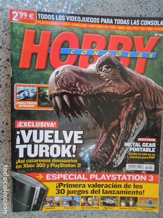 Coleccionismo de Revistas y Peri&oacute;dicos: HOBBY CONSOLAS N&ordm; 186- VUELVE TUROR + POSTER RIDE RACER 7 & TUROK