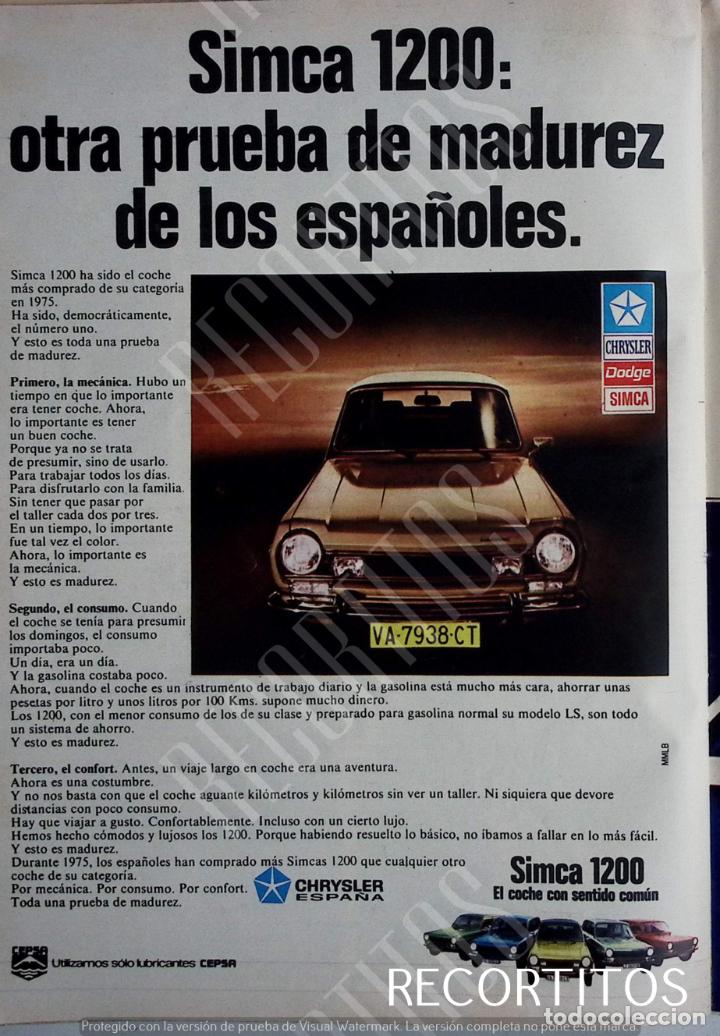Coleccionismo de revistas y peri&oacute;dicos: simca 1200 anuncio publicidad