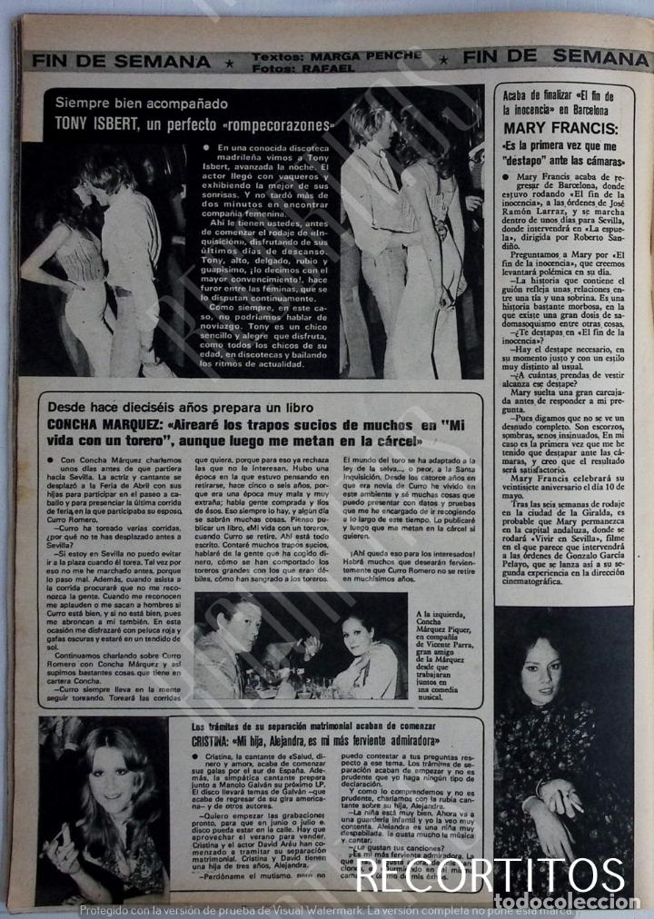 Coleccionismo de revistas y peri&oacute;dicos: tony isbert cristina y los stop mary francis concha marquez piquer