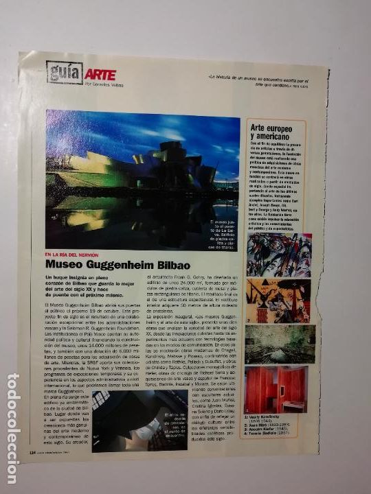 Coleccionismo de Revistas y Peri&oacute;dicos: Recorte Museo Guggenheim Bilbao Revista Marie Claire Octubre 1997