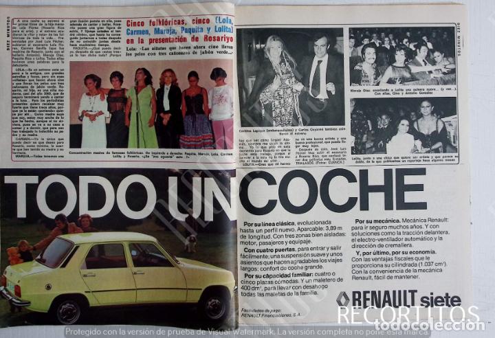 Coleccionismo de Revistas y Peri&oacute;dicos: renault 7 anuncio publicidad lola flores carmen sevilla marujita diaz rosario flores rosariyo