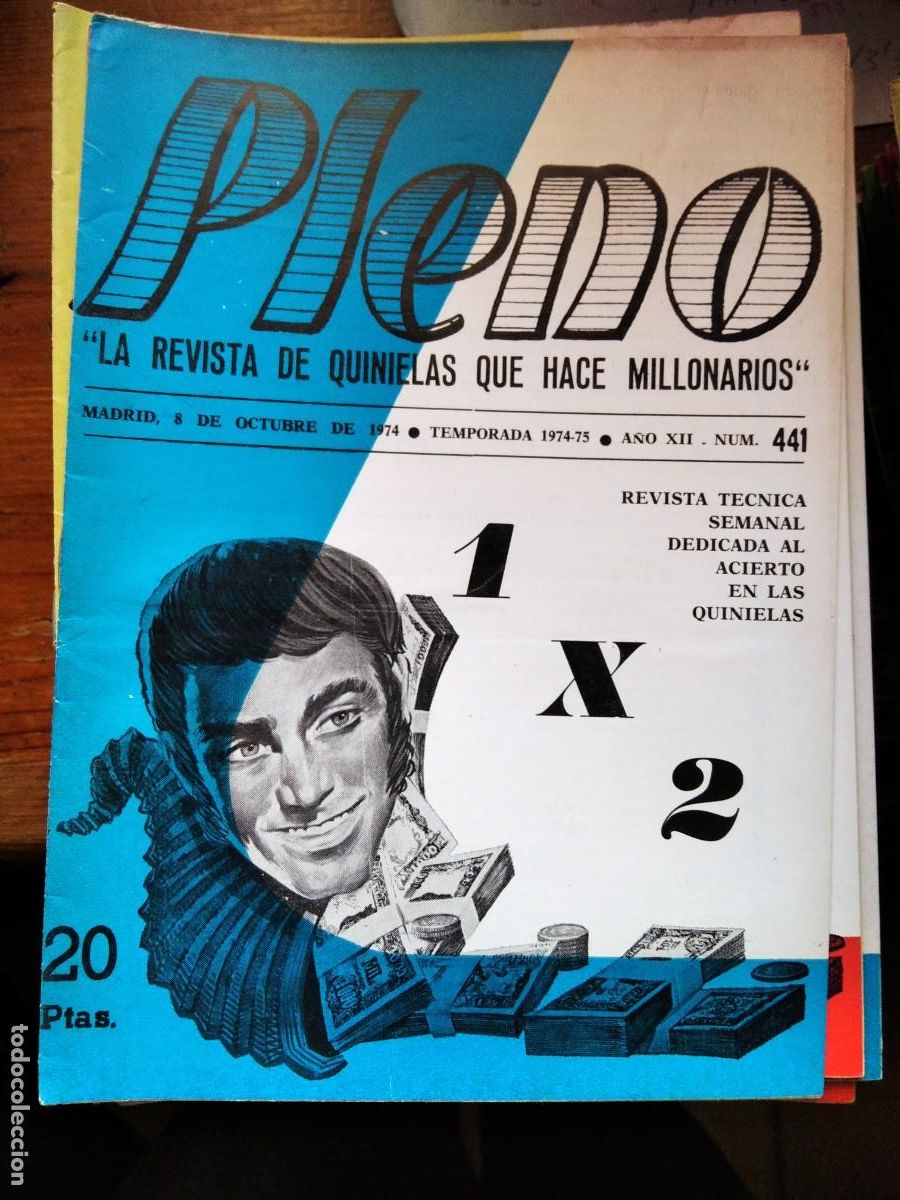 Coleccionismo de Revistas y Peri&oacute;dicos: Antigua revista Pleno acierto quiniela futbol 8 Octubre 1974 441