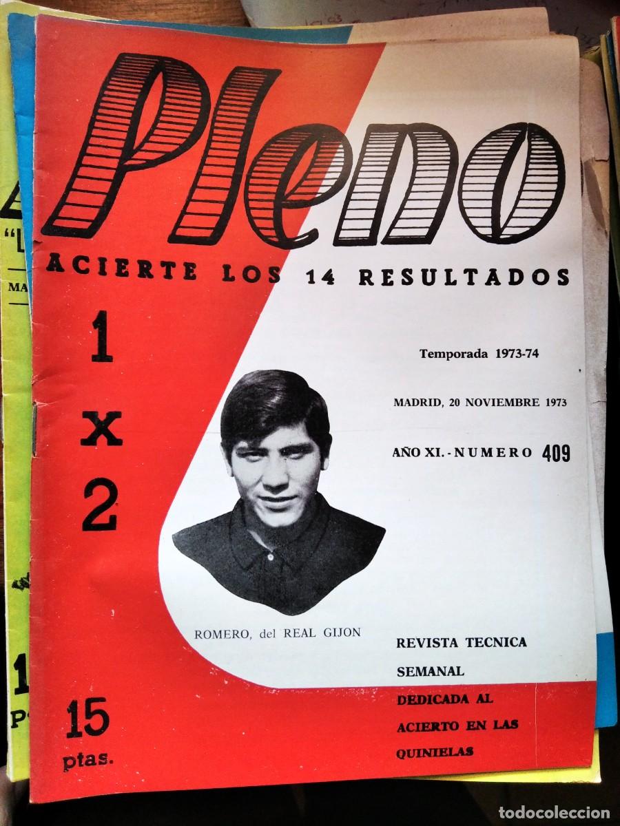 Coleccionismo de Revistas y Peri&oacute;dicos: Antigua revista Pleno acierto quiniela futbol 20 Noviembre 1973 409