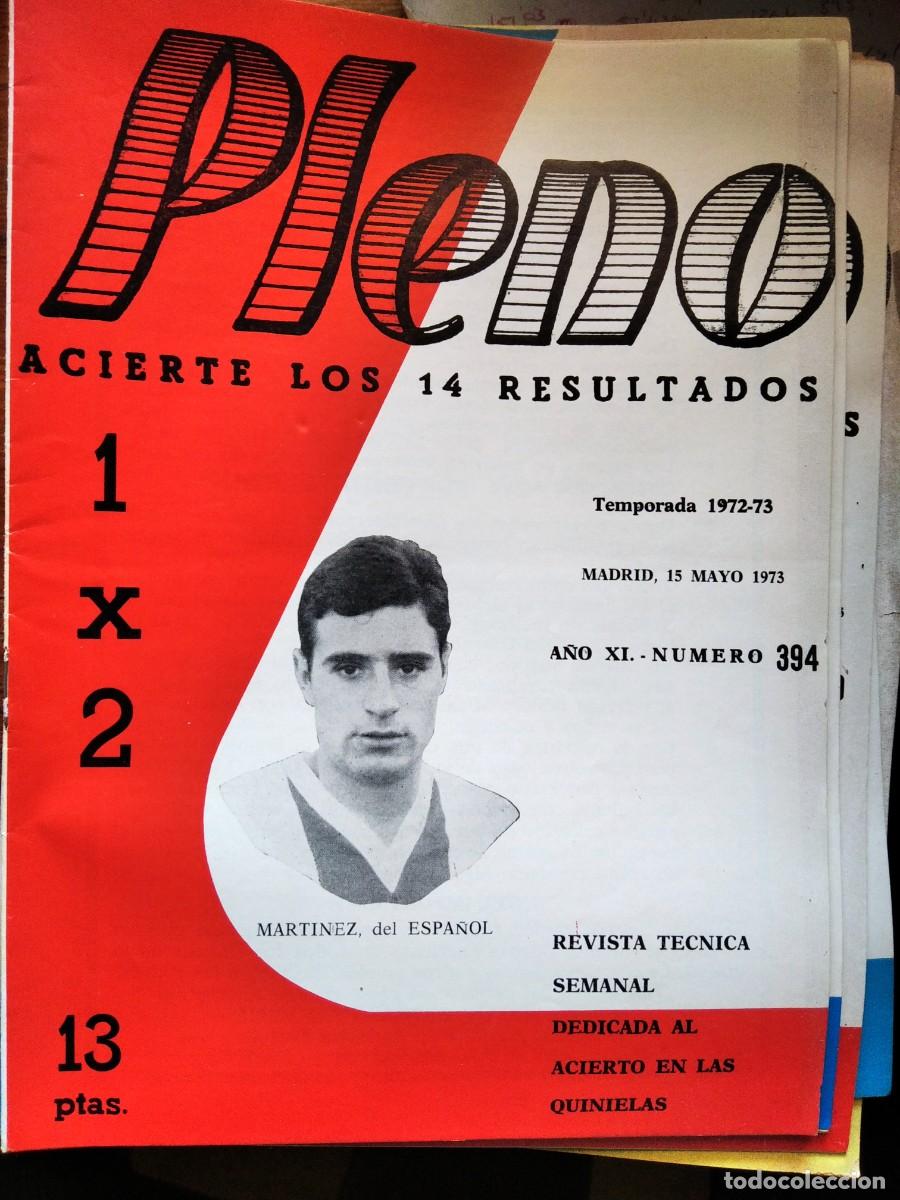 Coleccionismo de Revistas y Peri&oacute;dicos: Antigua revista Pleno acierto quiniela futbol 15 Mayo 1973 394