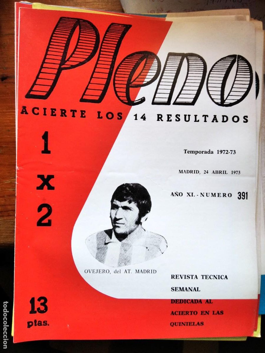 Coleccionismo de Revistas y Peri&oacute;dicos: Antigua revista Pleno acierto quiniela futbol 24 Abril 1973 391