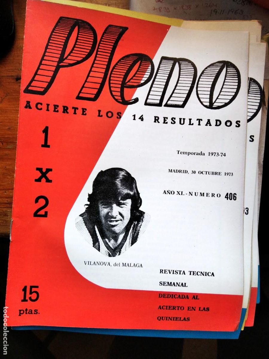 Coleccionismo de Revistas y Peri&oacute;dicos: Antigua revista Pleno acierto quiniela futbol 30 Octubre 1973 406