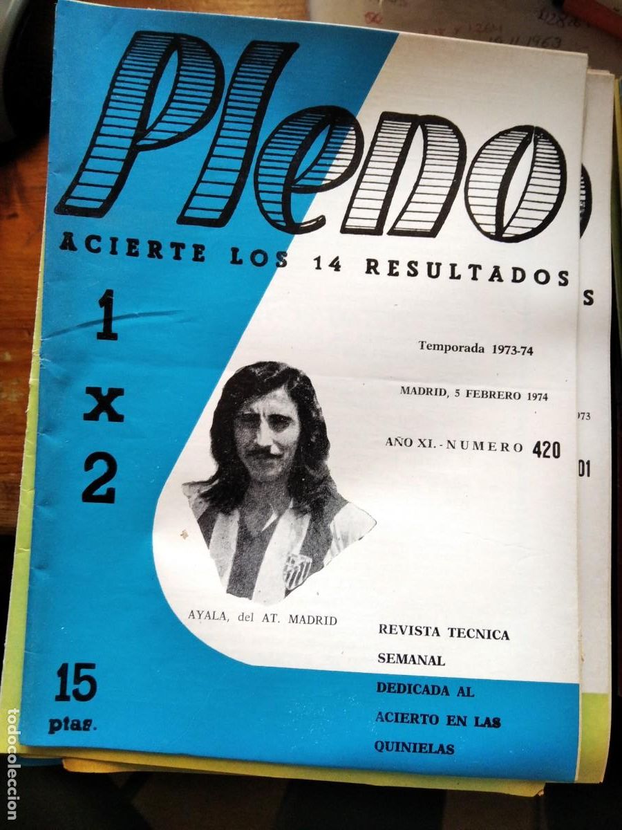 Coleccionismo de Revistas y Peri&oacute;dicos: Antigua revista Pleno acierto quiniela futbol 5 Febrero 1974