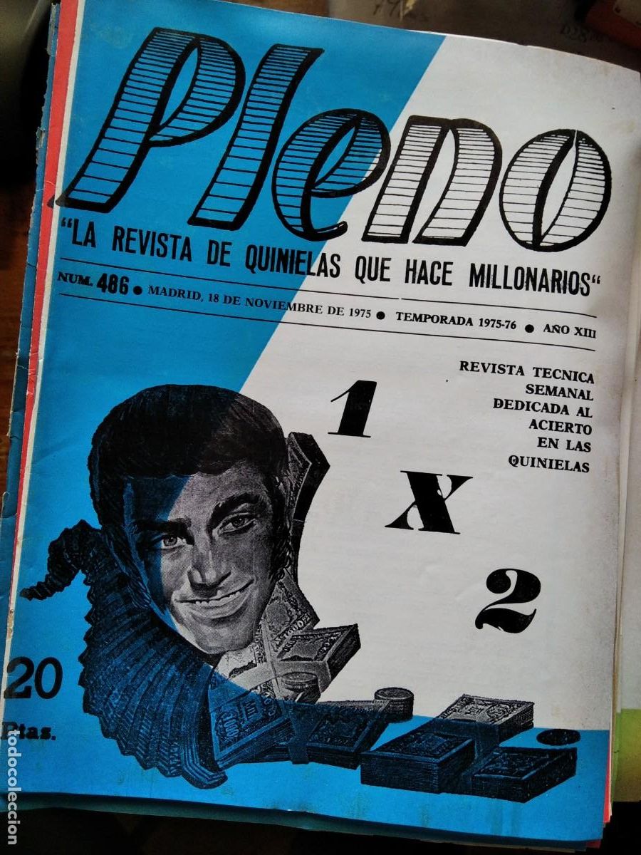 Coleccionismo de Revistas y Peri&oacute;dicos: Antigua revista Pleno acierto quiniela futbol 18 Noviembre 1975