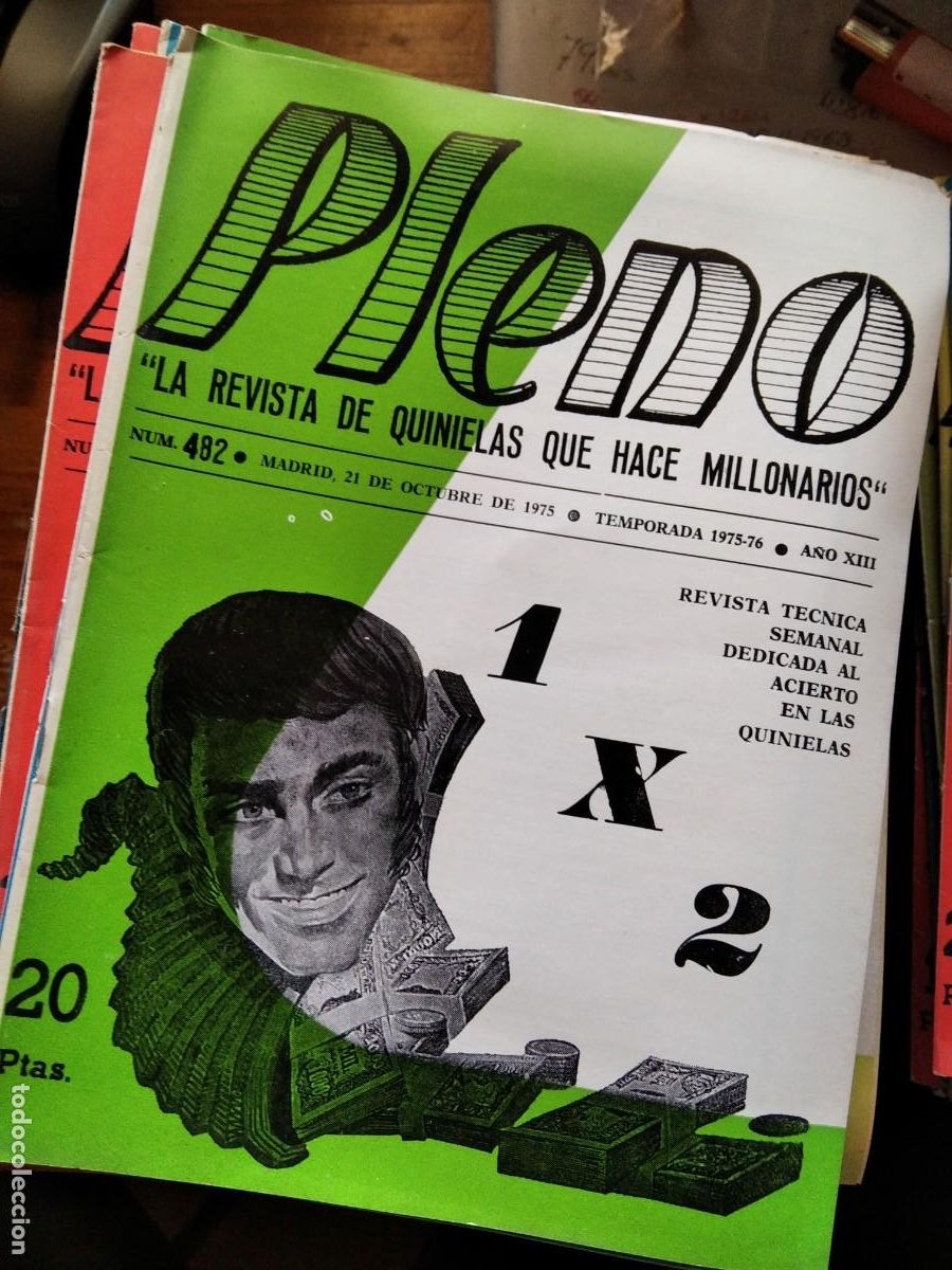 Coleccionismo de Revistas y Peri&oacute;dicos: Antigua revista Pleno acierto quiniela futbol 21 Octubre 1975 482