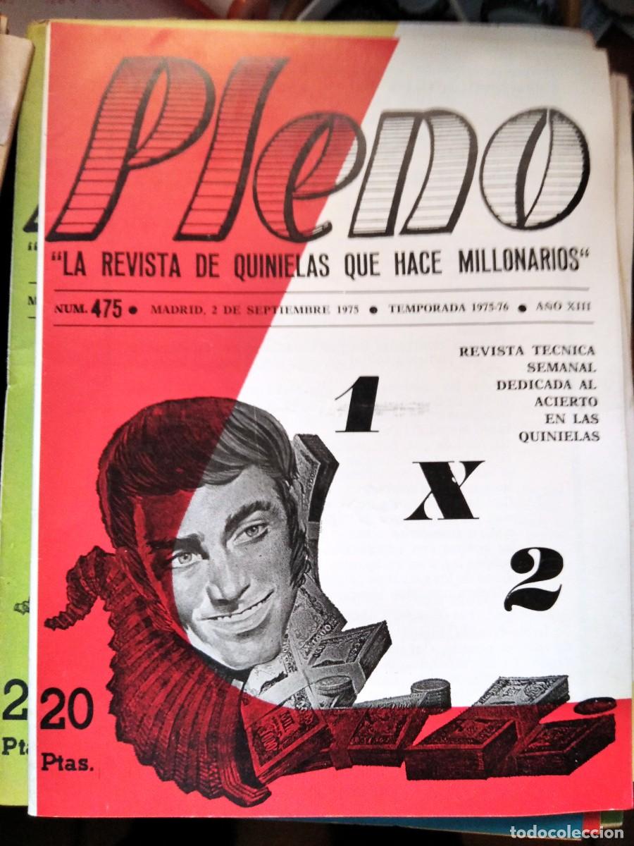 Coleccionismo de Revistas y Peri&oacute;dicos: Antigua revista Pleno acierto quiniela futbol 2 Septiembre 1975 475
