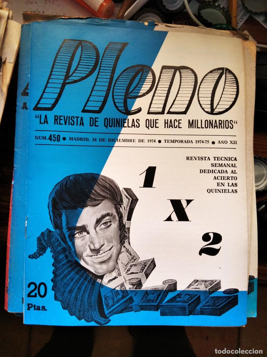 Coleccionismo de Revistas y Peri&oacute;dicos: Antigua revista Pleno acierto quiniela futbol 10 Diciembre 1974 450