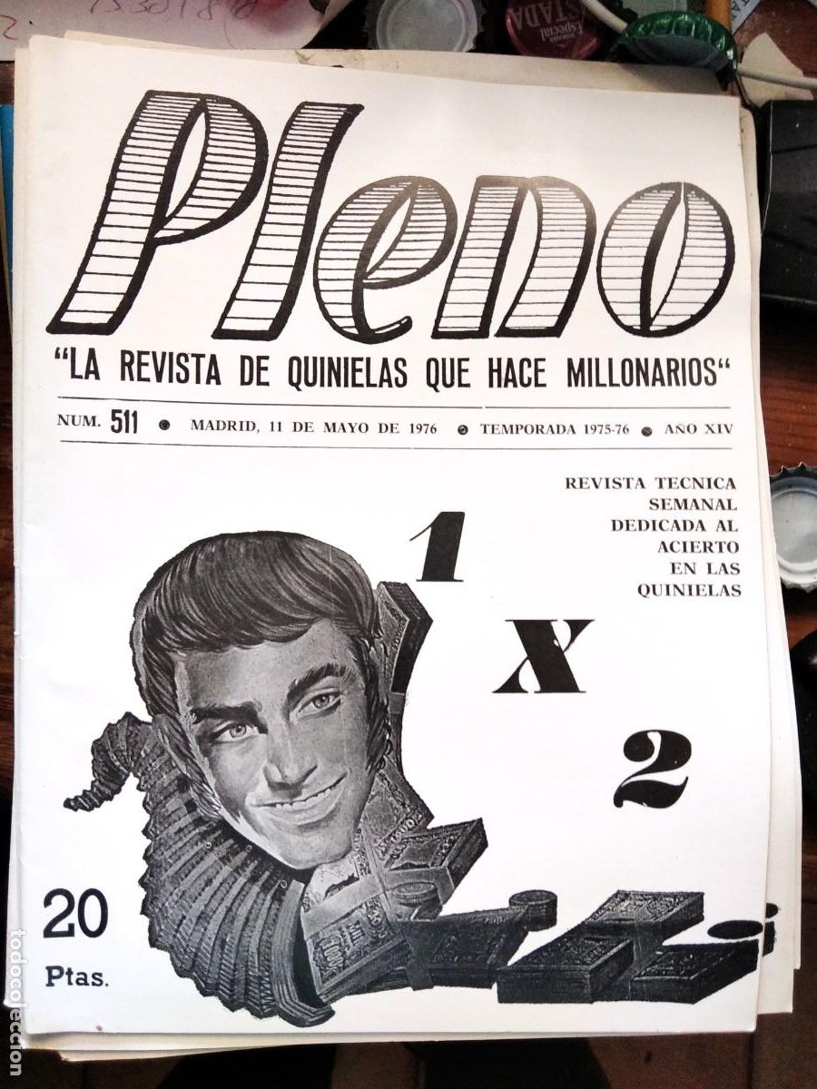 Coleccionismo de Revistas y Peri&oacute;dicos: Antigua revista Pleno acierto quiniela futbol 11 Mayo 1976