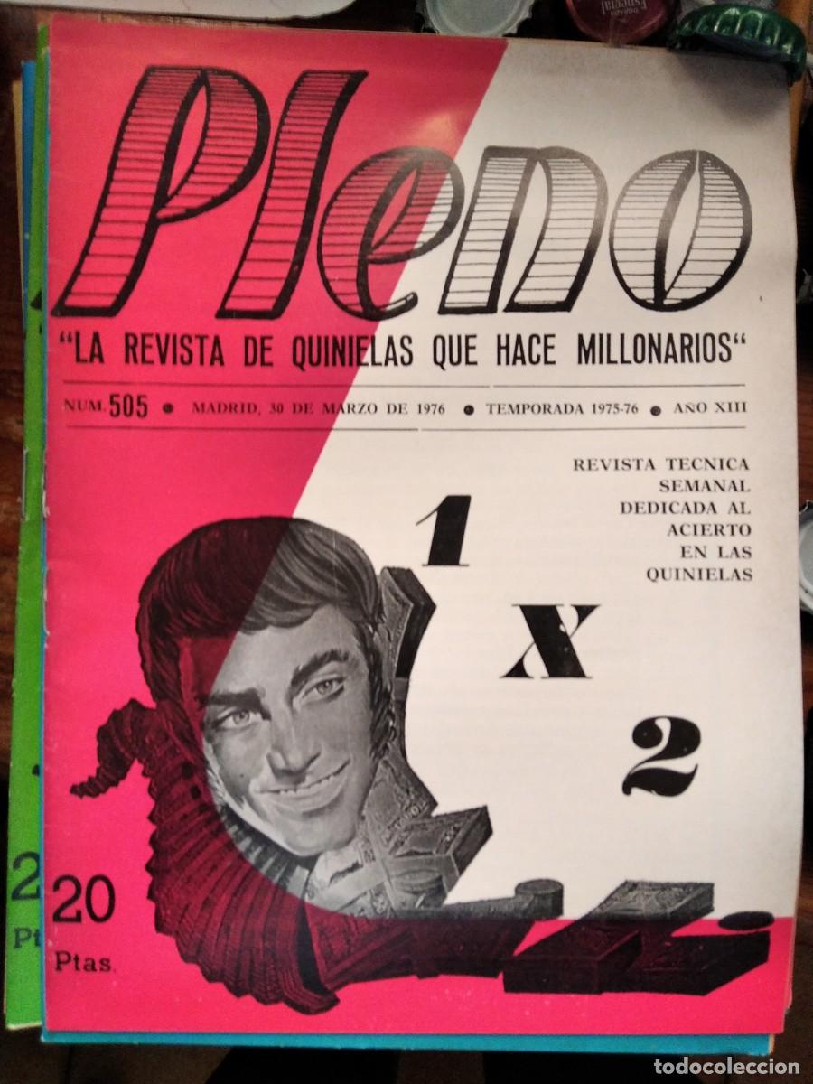 Coleccionismo de Revistas y Peri&oacute;dicos: Antigua revista Pleno acierto quiniela futbol 30 Marzo 1976