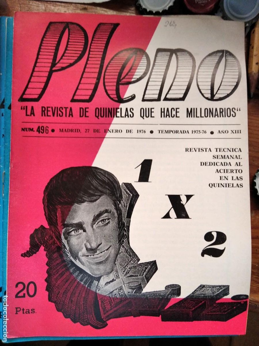 Coleccionismo de Revistas y Peri&oacute;dicos: Antigua revista Pleno acierto quiniela futbol 27 Enero 1976 496