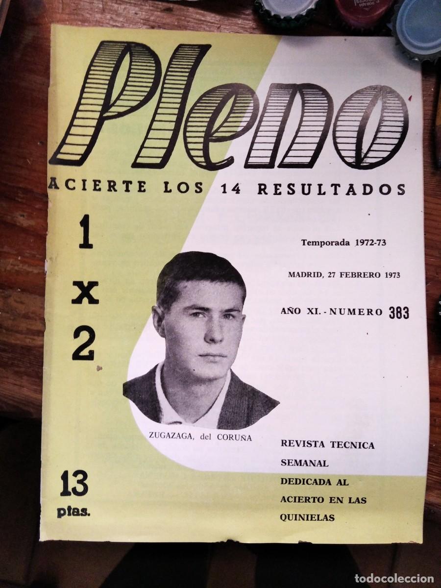 Coleccionismo de Revistas y Peri&oacute;dicos: Antigua revista Pleno acierto quiniela futbol 27 Febrero 1973 383