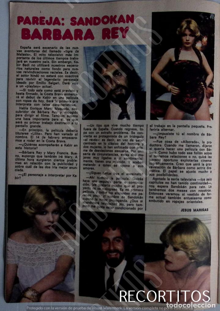 Coleccionismo de revistas y peri&oacute;dicos: barbara rey kabir bedi sandokan